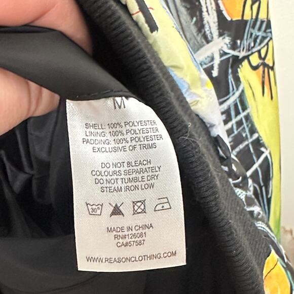 REASON x JEAN-MICHEL BASQUIAT Reversible Graffiti Jacket Sz M - Picture 8 of 8